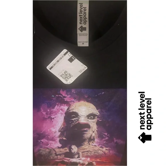 NEW Next Level Apparel Black Tee with Mythical Creature Design “RARE” - Picture 9 of 11